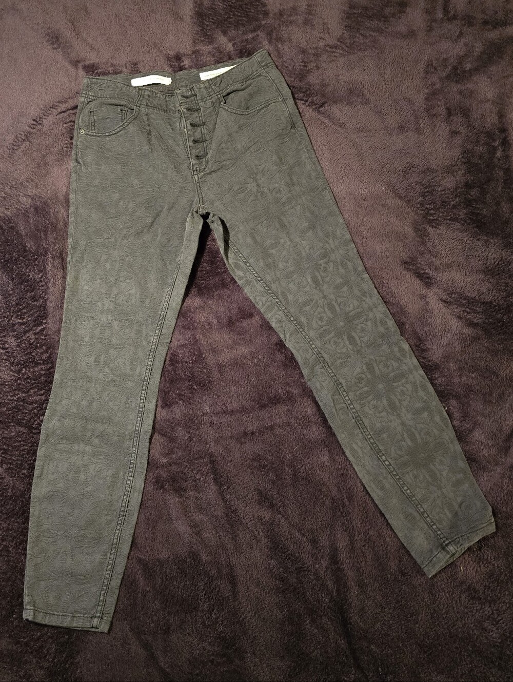 Pilcro High Rise Skinny Damask Pattern